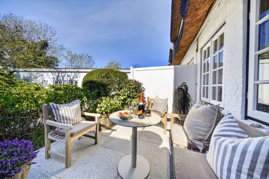 Terrasse einer Ferienwohnung auf Sylt