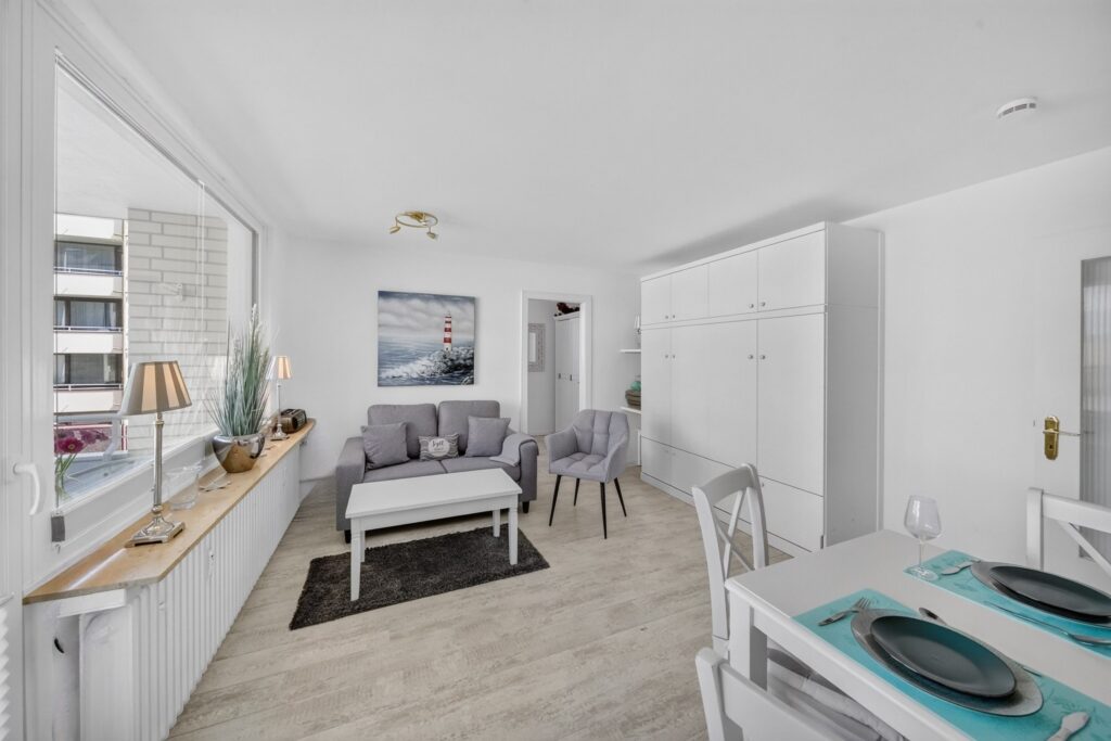 Wohnzimmer in Ferienwohnung auf Sylt
