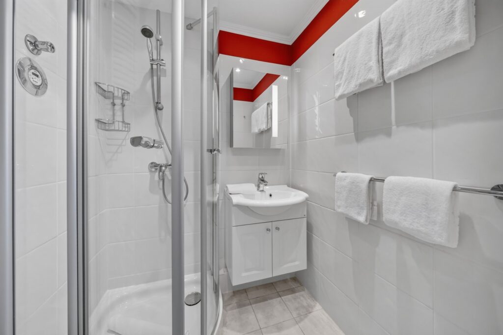 Badezimmer in Ferienwohnung auf Sylt