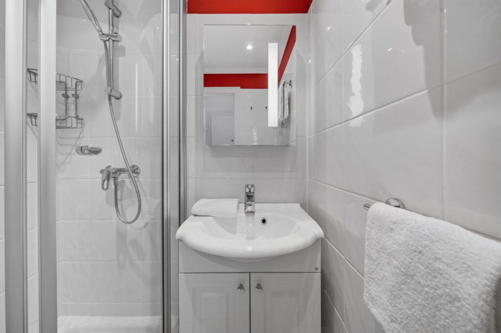 Badezimmer in Ferienwohnung auf Sylt