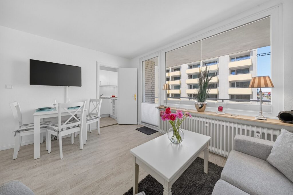 Wohnzimmer in Ferienwohnung auf Sylt