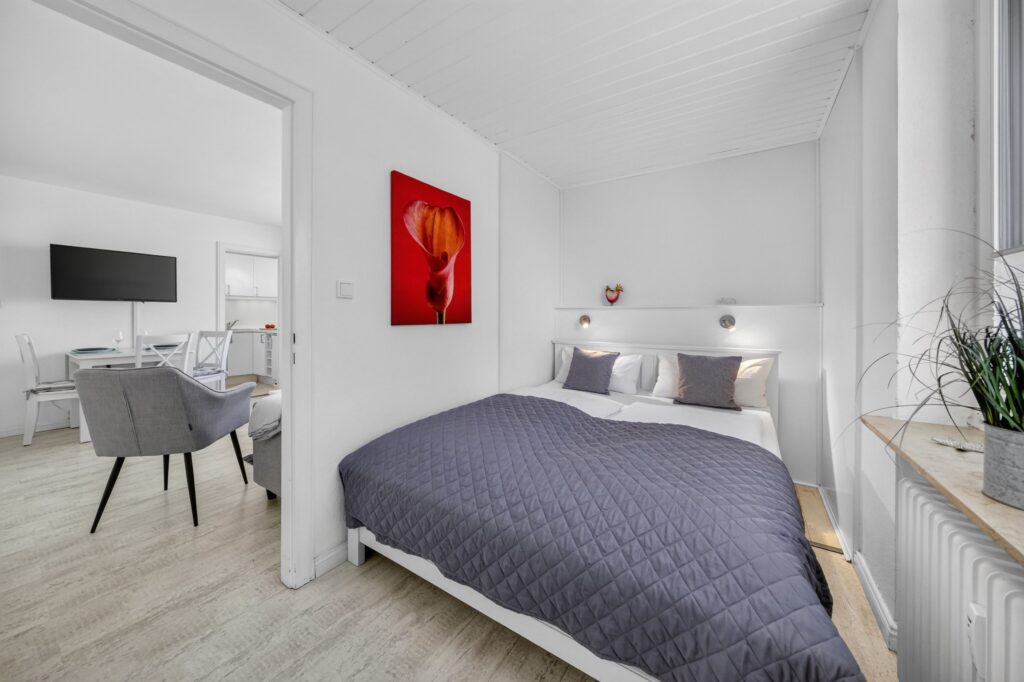 Schlafzimmer in Ferienwohnung auf Sylt