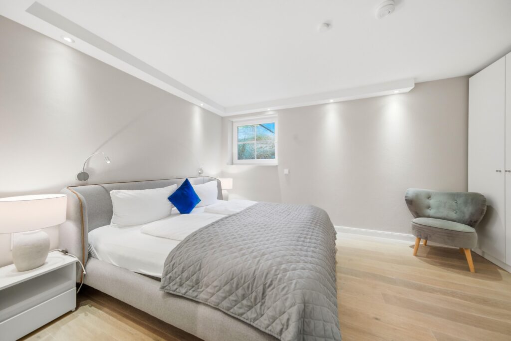 Schlafzimmer in Ferienwohnung auf Sylt