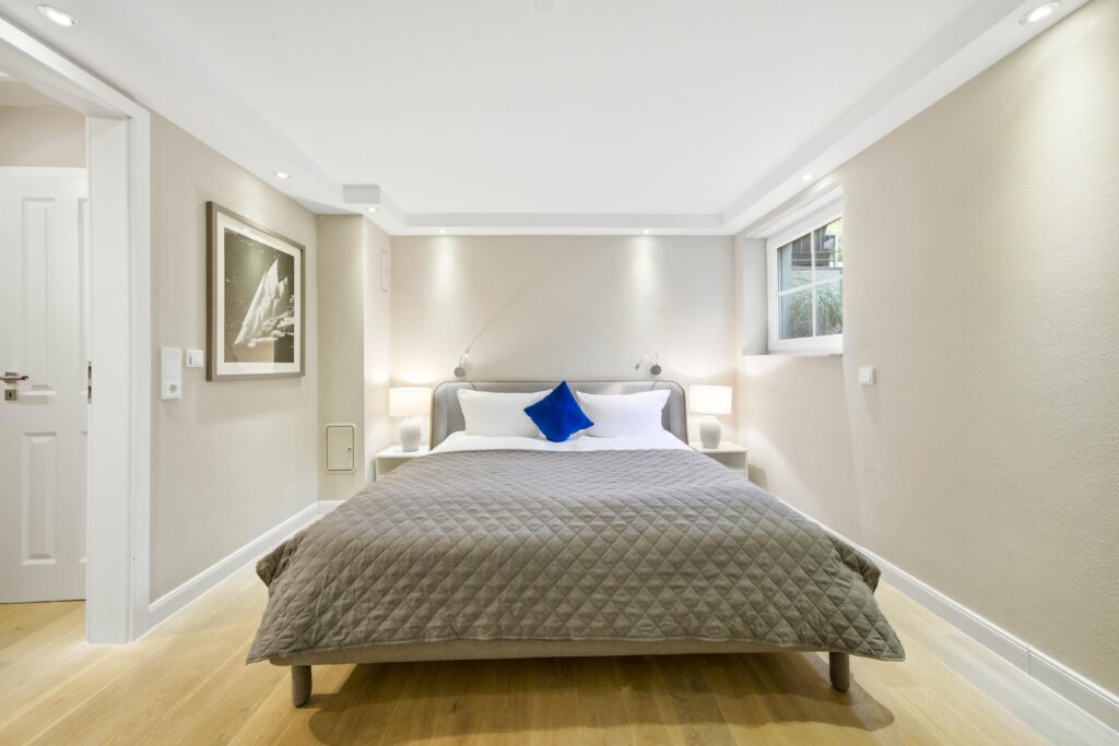 Schlafzimmer in Ferienwohnung auf Sylt
