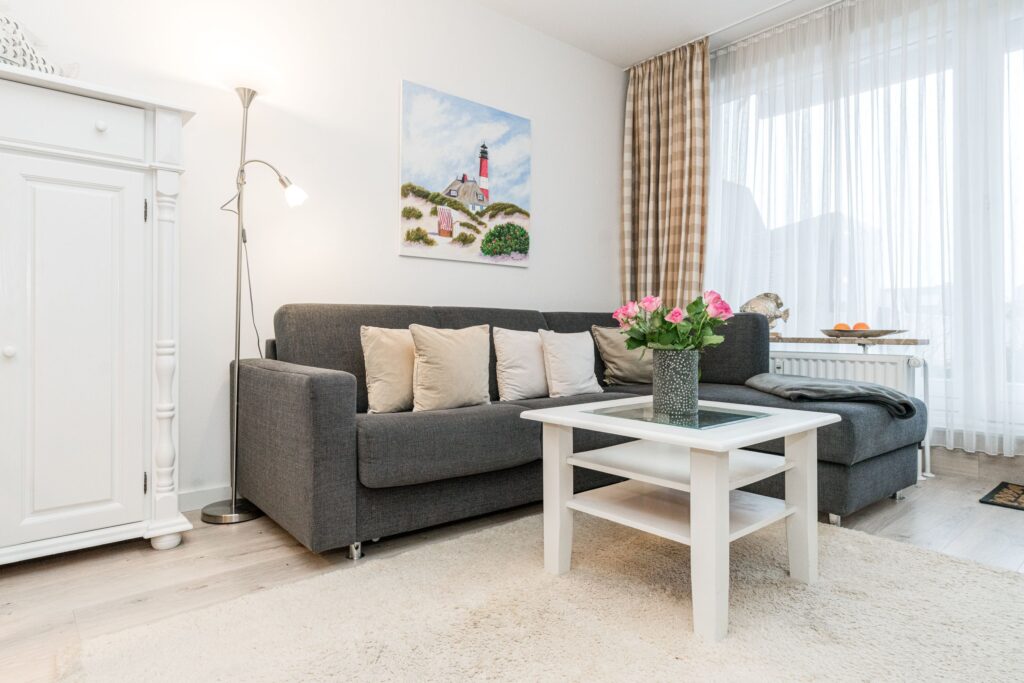 Sofa in Ferienwohnung auf Sylt