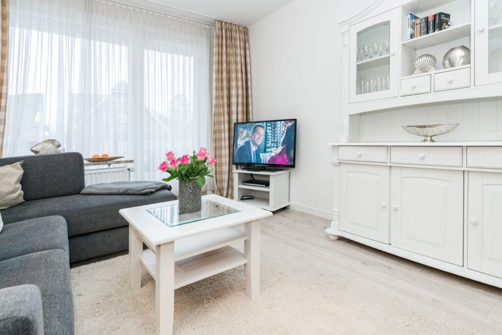 Wohnzimmer in Ferienwohnung auf Sylt